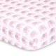 preview thumbnail 3 of 2, The Peanutshell Pink Elephants & Pink Hearts Pink/Grey Fitted Crib Sheet Set