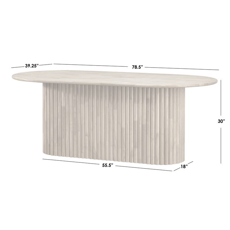 Lifestorey Layton Solid Wood Oval Dining Table