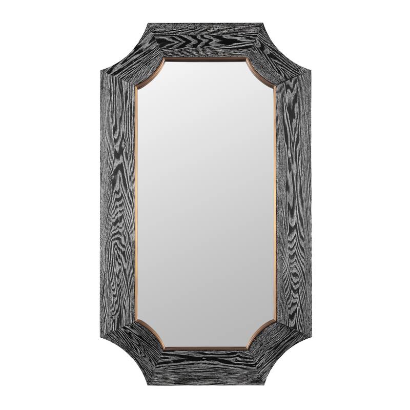 Varaluz Farra Wall Mirror - 26"W x 44"H - Cerused Black