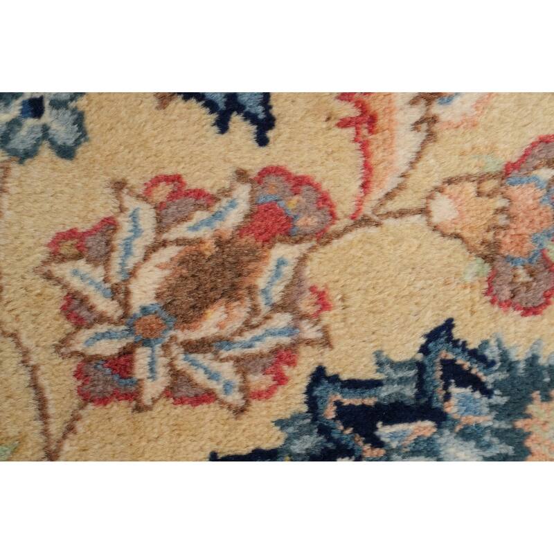 Hand Knotted Oriental 100% Kork Wool Carpet Traditional All-Over Peach Kashan Area Rug - 12' 0'' X 8' 7''