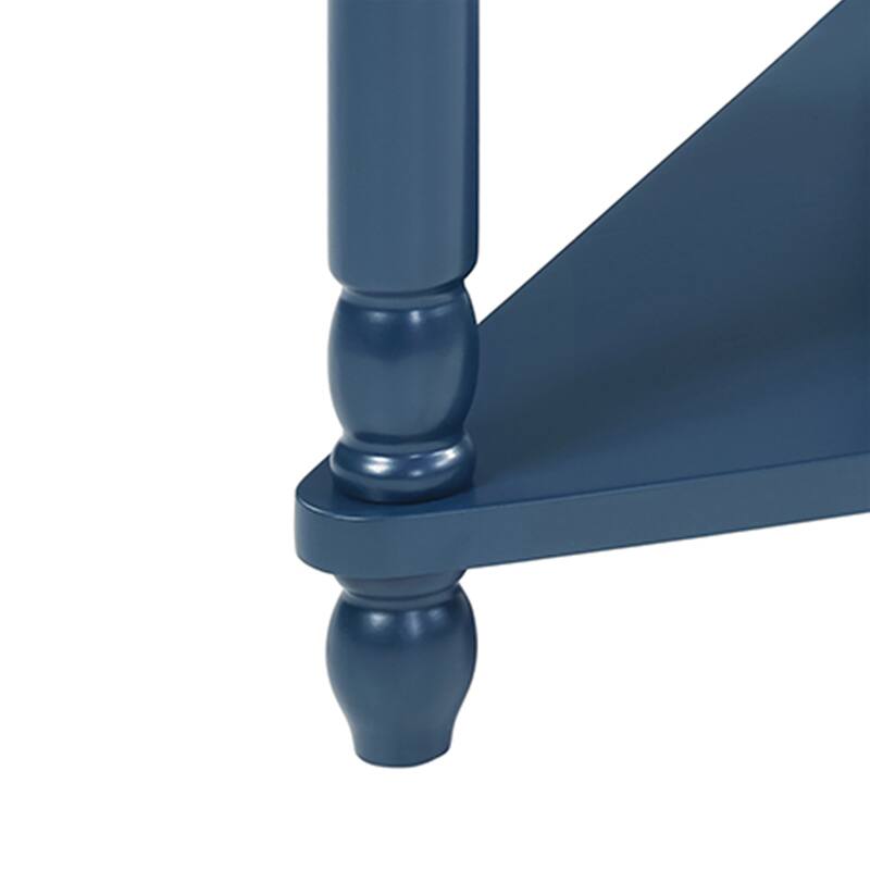 Small Triangle Corner Table, Wood Corner Side Table for Small Spaces/ Living Room, 3 Tier End Corner Table with Solid Wood Legs