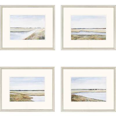 Marshes S/4 Framed Art Exclusive Giclee Under Glass - Blue