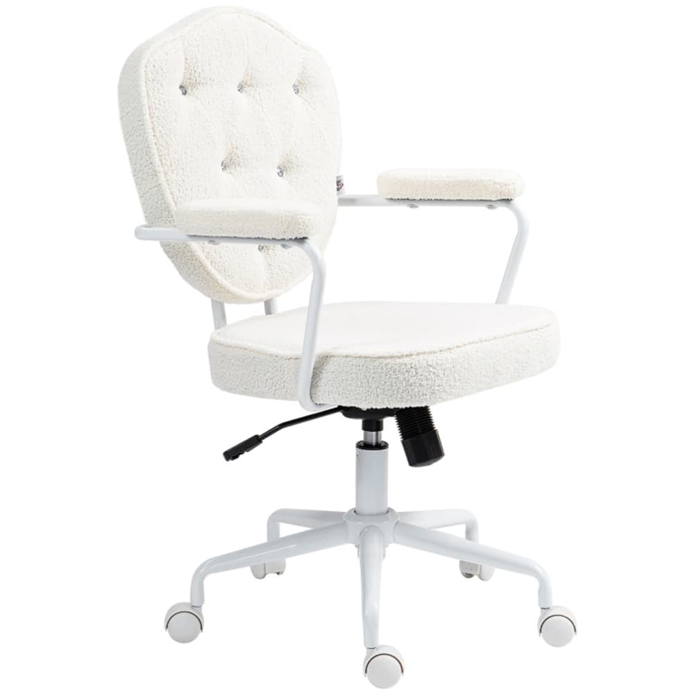 Rhinestone-Studded Back Office Chair with Swivel Wheels - 24.8" W x 24.2" D x 36.6" - 39.8" H