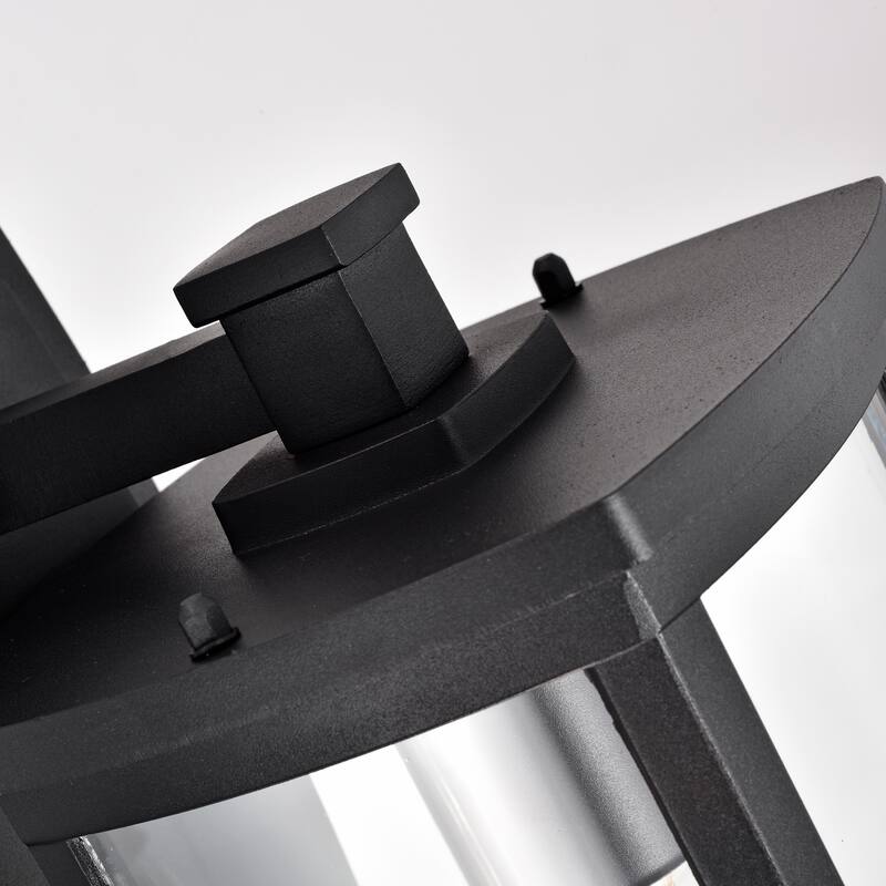 1-light Textured Black Outdoor Wall Lantern