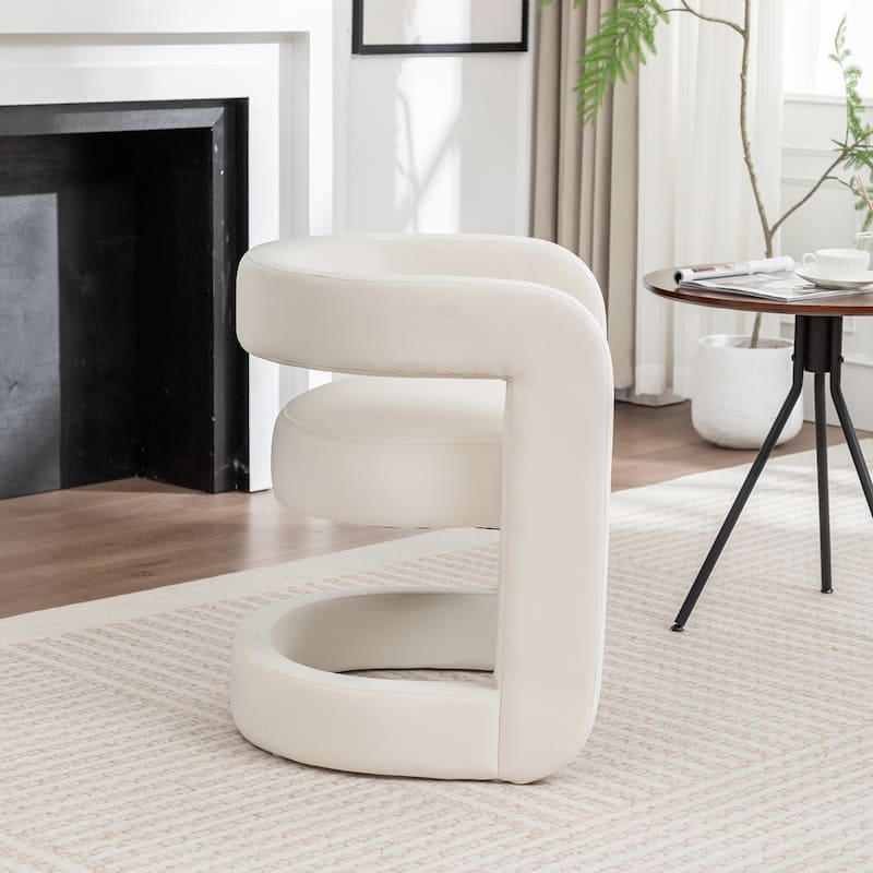 SEYNAR Modern Velvet E-Shaped Open Back Dining chair