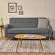 preview thumbnail 7 of 15, Sawyer Mid-century Modern 3-seat Sofa by Christopher Knight Home grey + natural