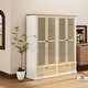 preview thumbnail 12 of 10, 4 Shutter Door Wardrobe Armoire Closet with 2 Drawers
