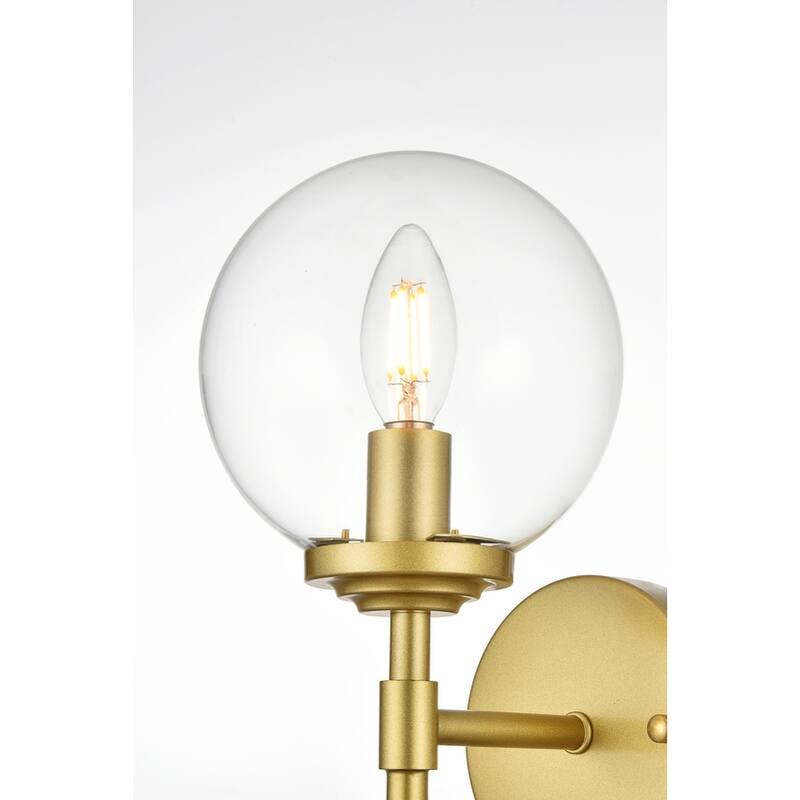 Inzo 1 Light Black and Clear Bath Sconce