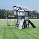 preview thumbnail 12 of 12, Backyard Discovery Whispering Point Light Gray Cedar Wood Swing Set - 15'3" x 11'6"