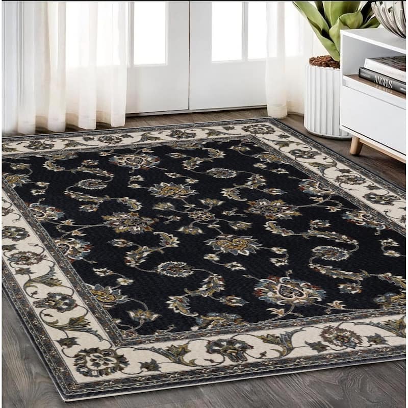 HomeRootsOriental Traditional Rectangle Area Rug - 92.52' X '62.99' X '0.47