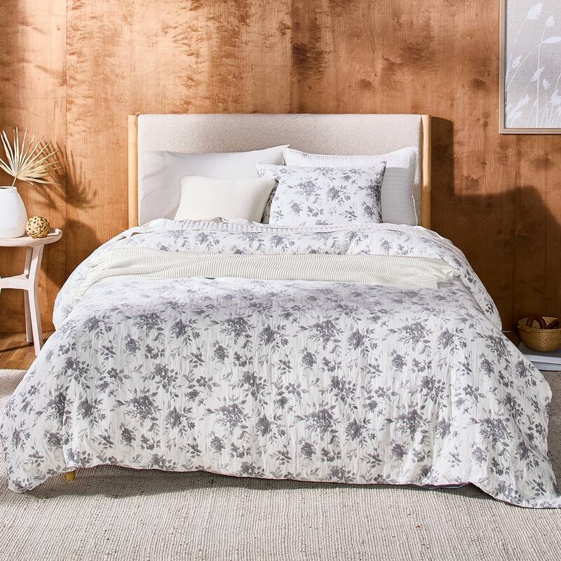 Splendid Layla Reversible Floral Jacquard 3-Piece Cotton Comforter Set - Twin - Twin XL