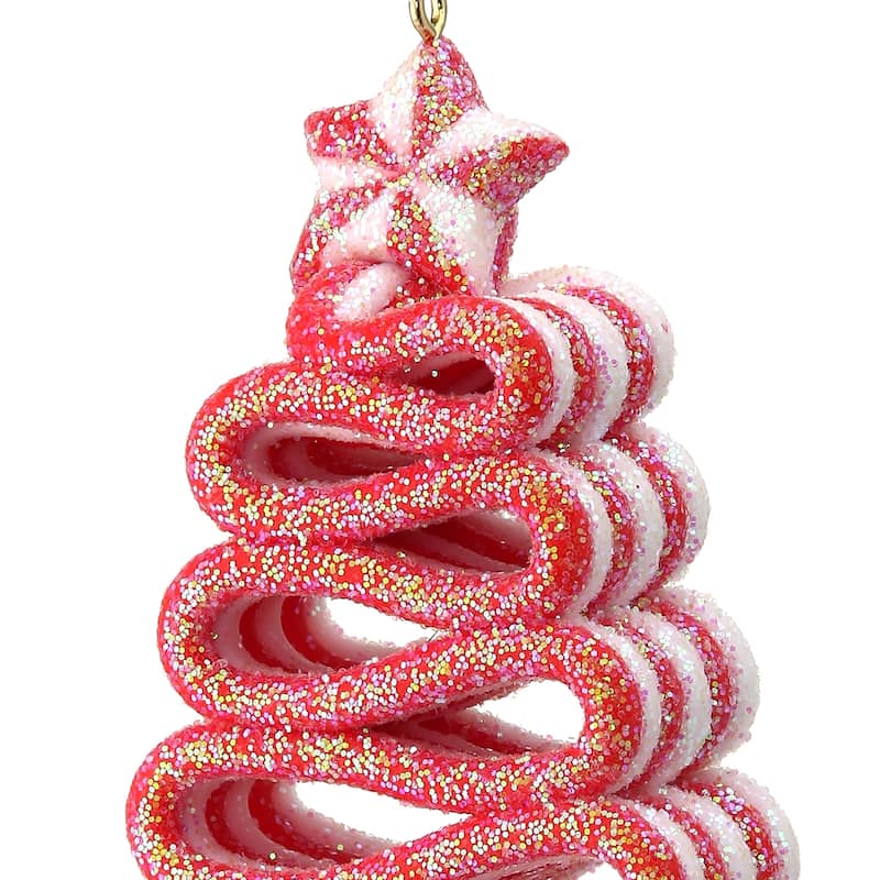 5" Acrylic Ribbon Candy Tree Ornament Set of 6