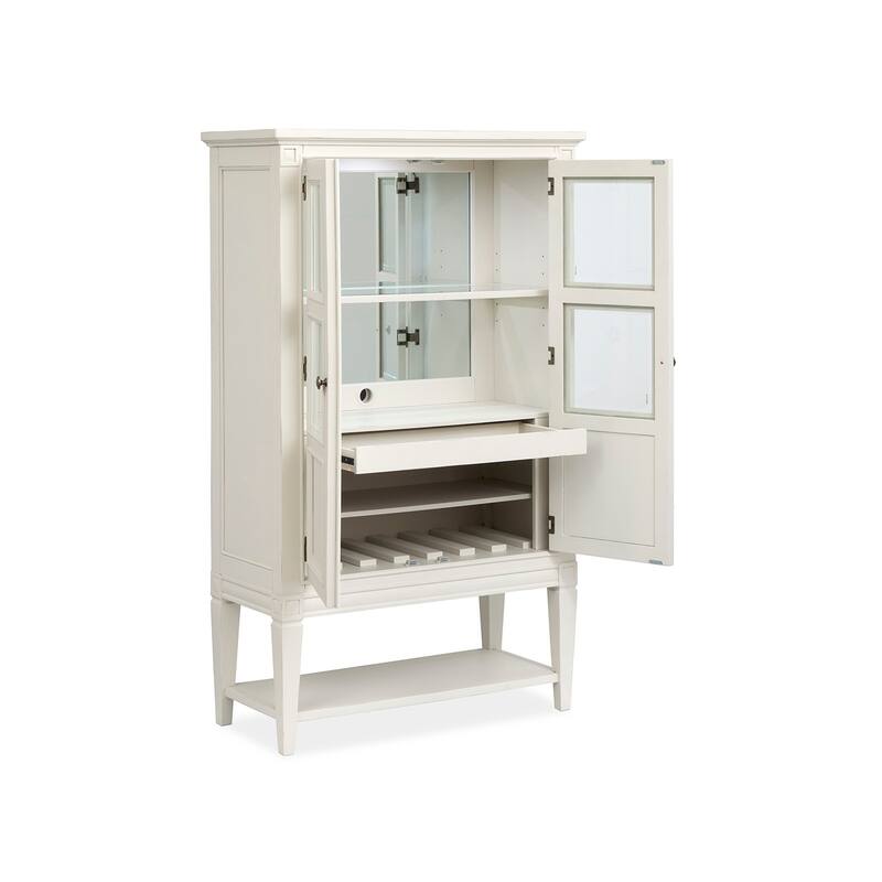 Magnussen Home Willowbrook Egg Shell White Display Cabinet - 40''W x 18''D x 66''H