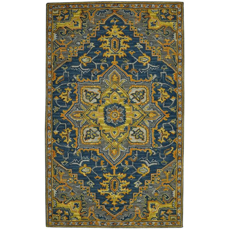 HomeRoots Medallion Bohemian Rectangle Area Rug