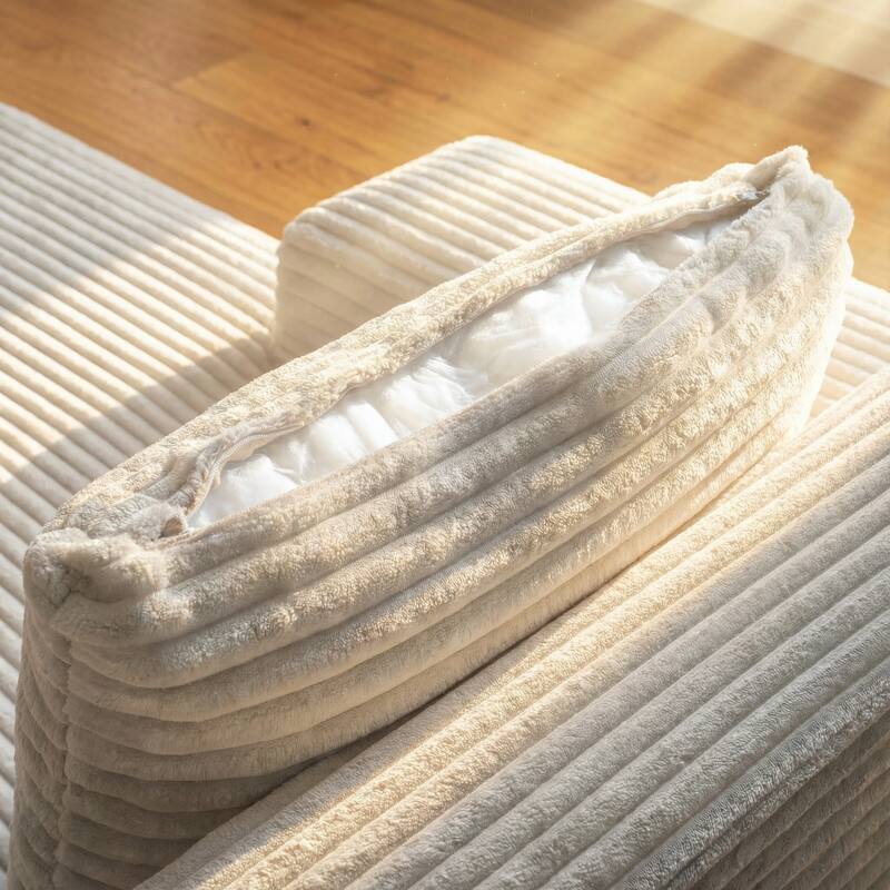 Oversized Modular Sectional Sofa, No Assembly Required, Corduroy Fabric, Deep Seat Cloud Couch with Chaise Foam Sofa