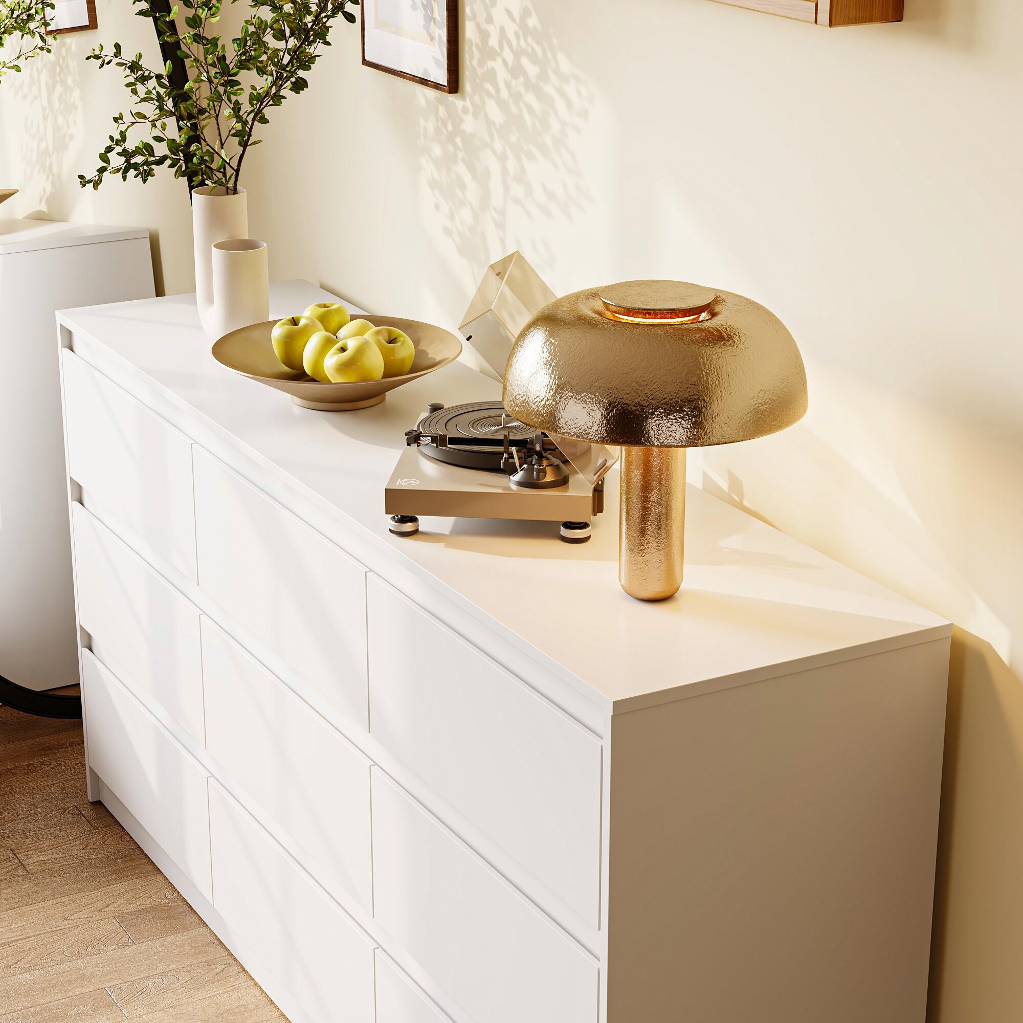 white and gold 9 drawer dresser 63
