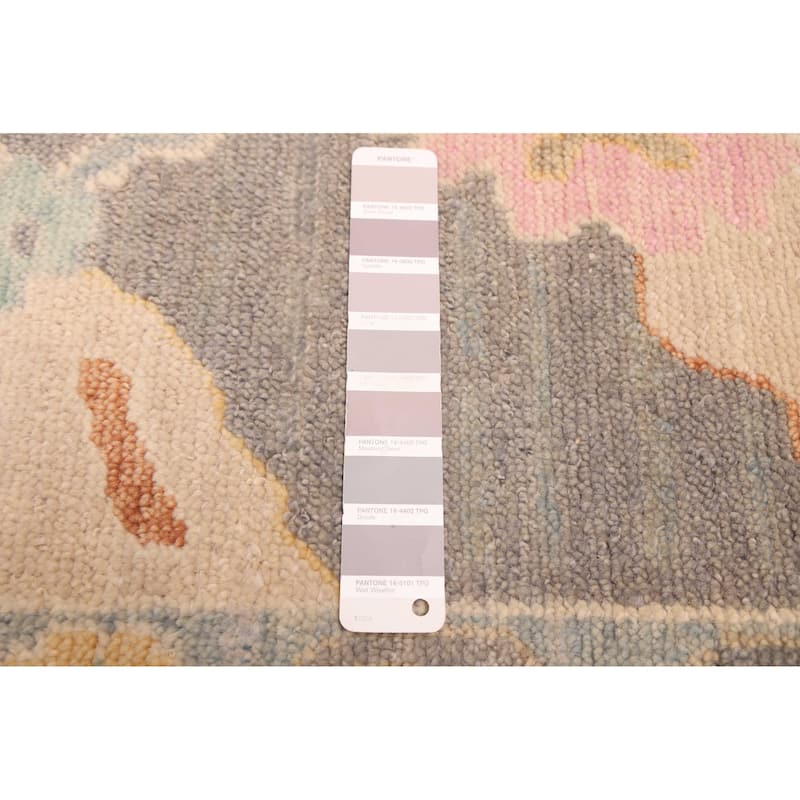 ECARPETGALLERY Hand-knotted Modern Oushak Dark Grey Wool Rug - 9'9 x 14'10