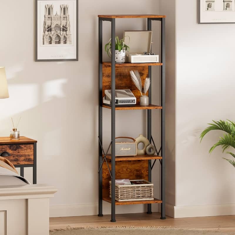 5 Tier Tall Bookshelf - 14.9"D x 10.6"W x 55.1"H