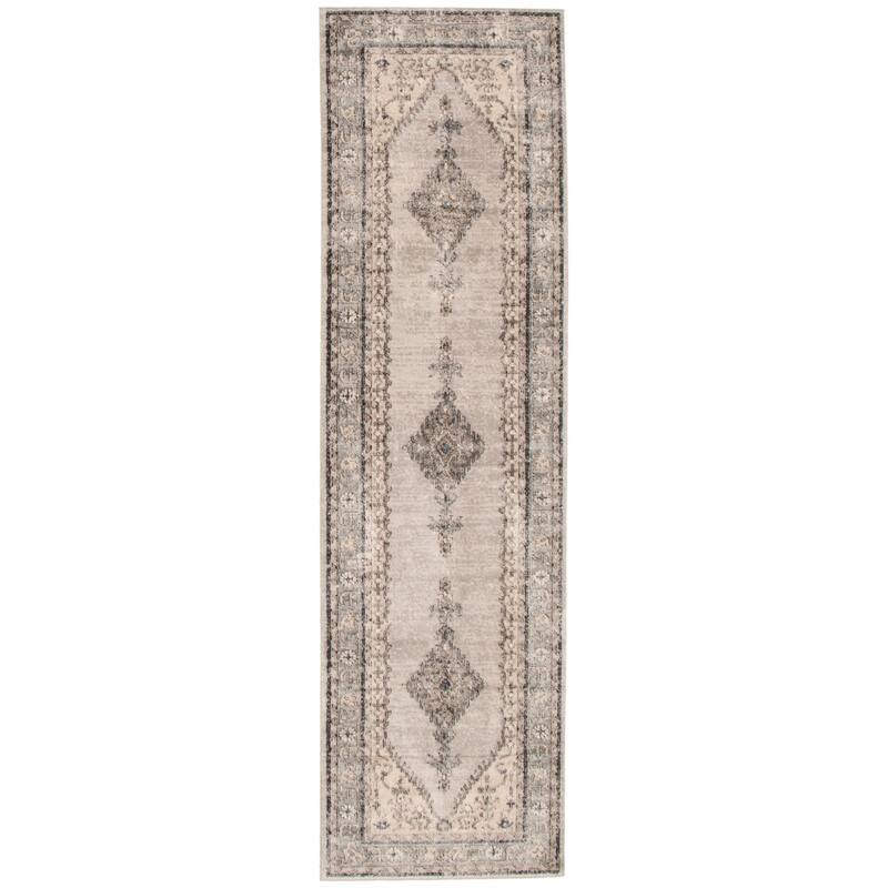 ECARPETGALLERY Oregon Bijar Traditional Rug - 2'7" x 8'2" Runner - Ivory