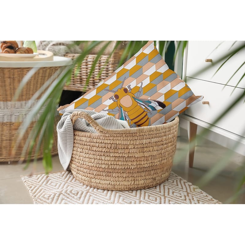 Bee and Comb Decorative Throw Pillow