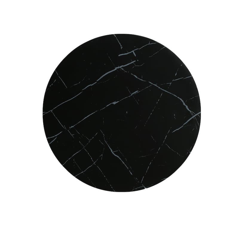 Roomfitters Outdoor MGO Side Table, Lightweight End Table with Black Marble Effect