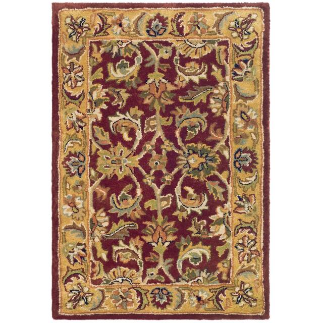 SAFAVIEH Handmade Classic Clotilda Traditional Oriental Wool Rug - 2' x 3' - Red/Gold