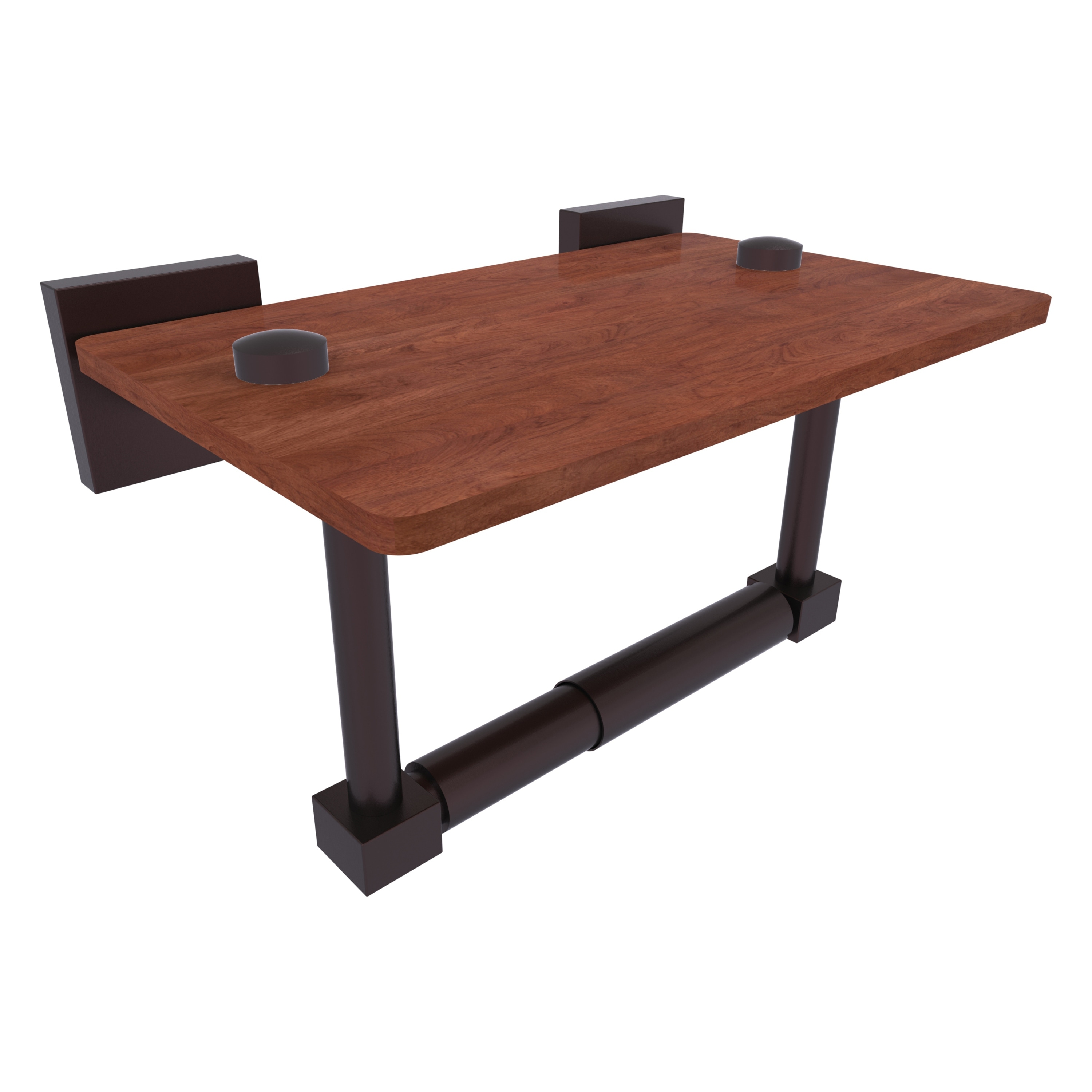 Allied Brass Montero 2 Post Toilet Paper Holder with Wood Shelf