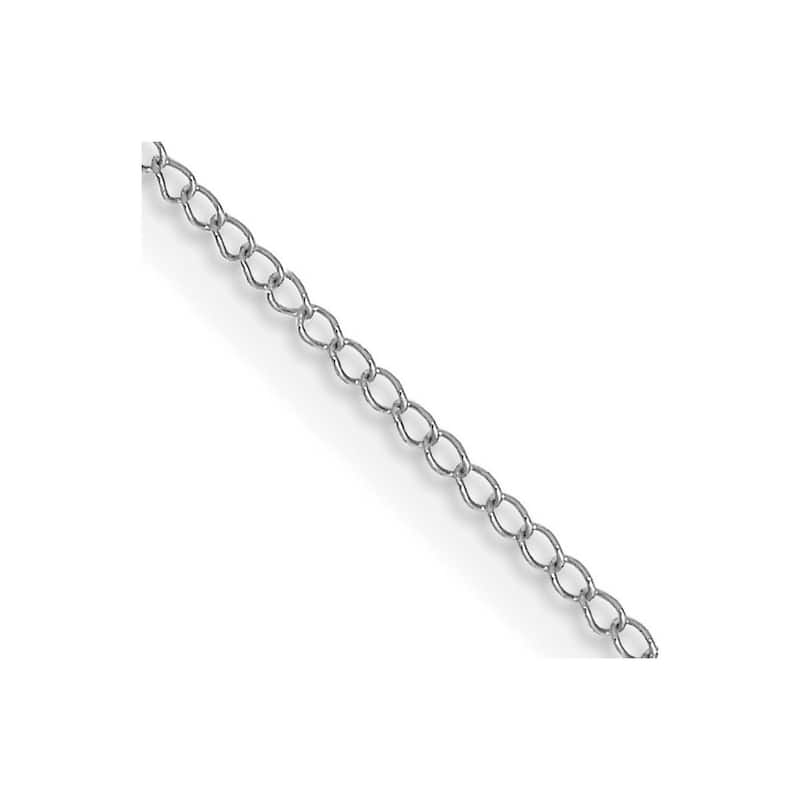 Curata 10k White Gold 0.5mm Carded Curb Chain Necklace (Spring-ring) Options: 16 18 20 24