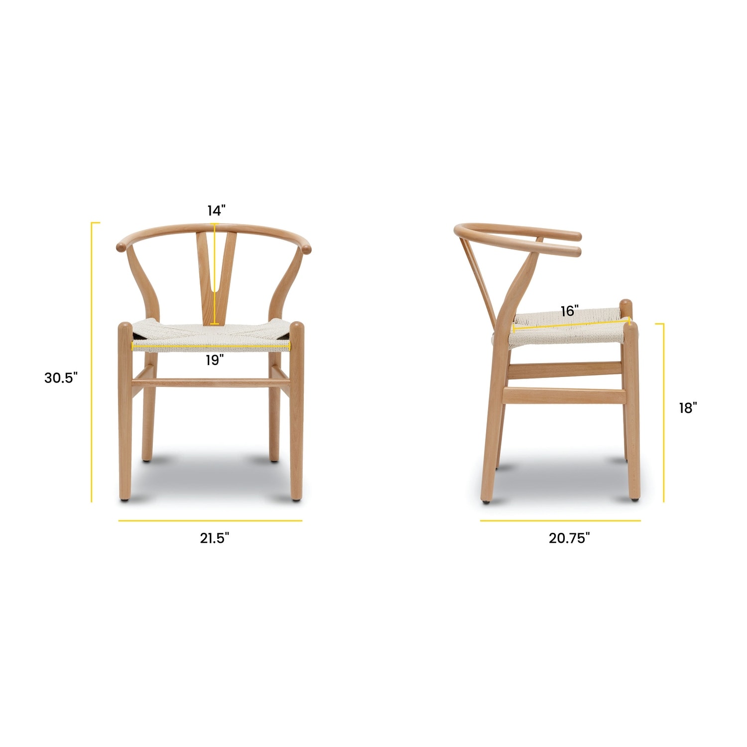 Poly bark best sale wishbone chair