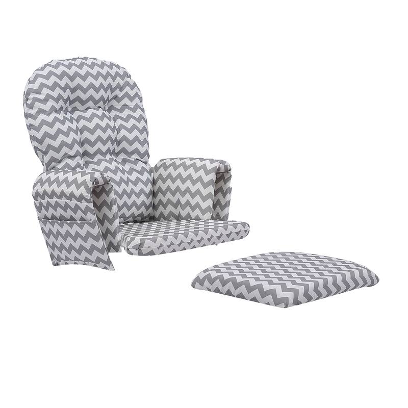 Joy Glider Rocking Chair Replacement Cushions Set, Beige - N/A - GREY CHEVRON