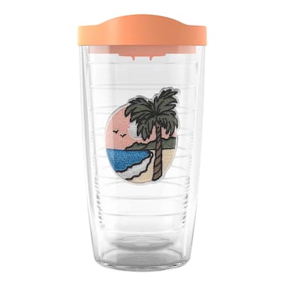 Tervis A Day In The Tropics Made in USA Double Walled Insulated Travel Tumbler, Sundown