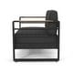 preview thumbnail 8 of 10, Loveseat with Slat Paneling and Aluminum Frame, Black