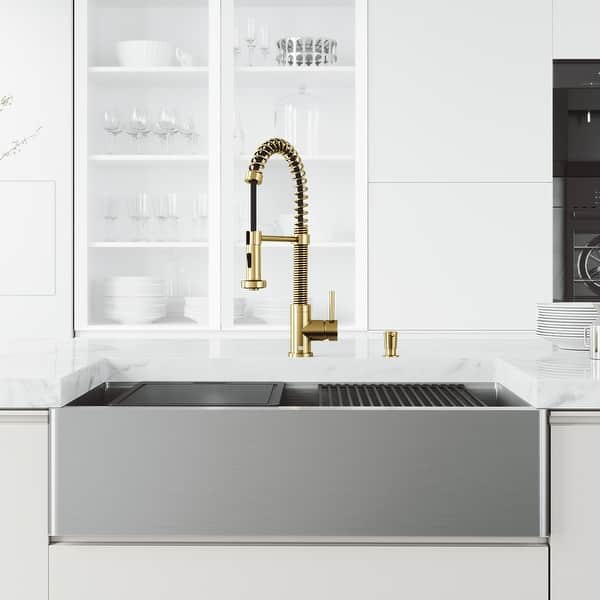 Matte gold kitchen faucet