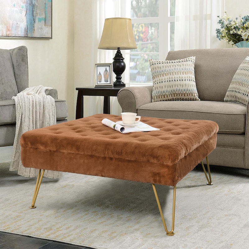Square Fauxfur Coffee Table - 33"x33" x18"