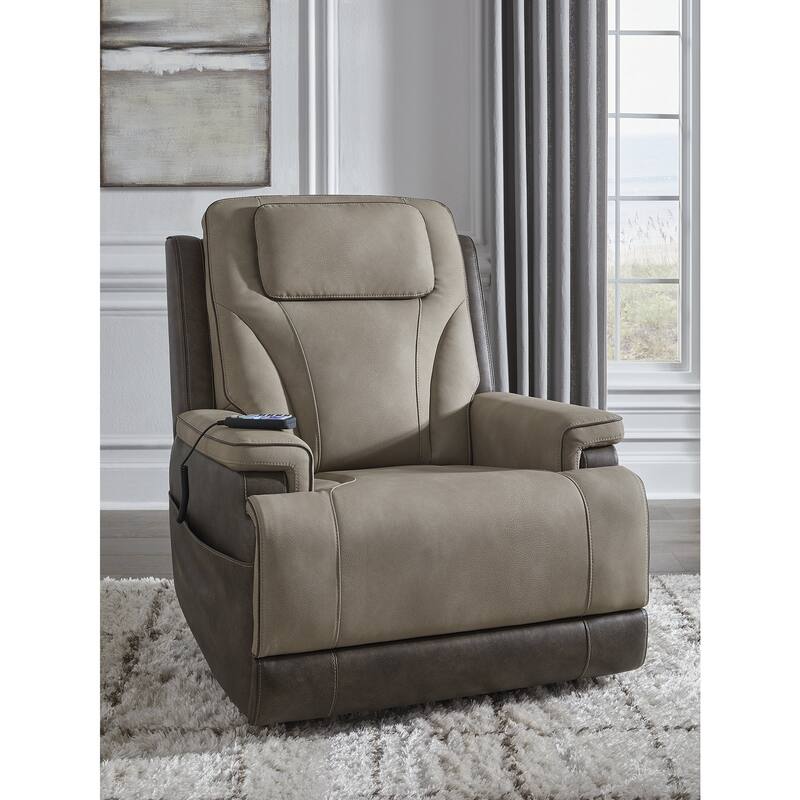 Signature Design by Ashley 4Z-Relax Retreat Power Lift Recliner - Brown/Beige