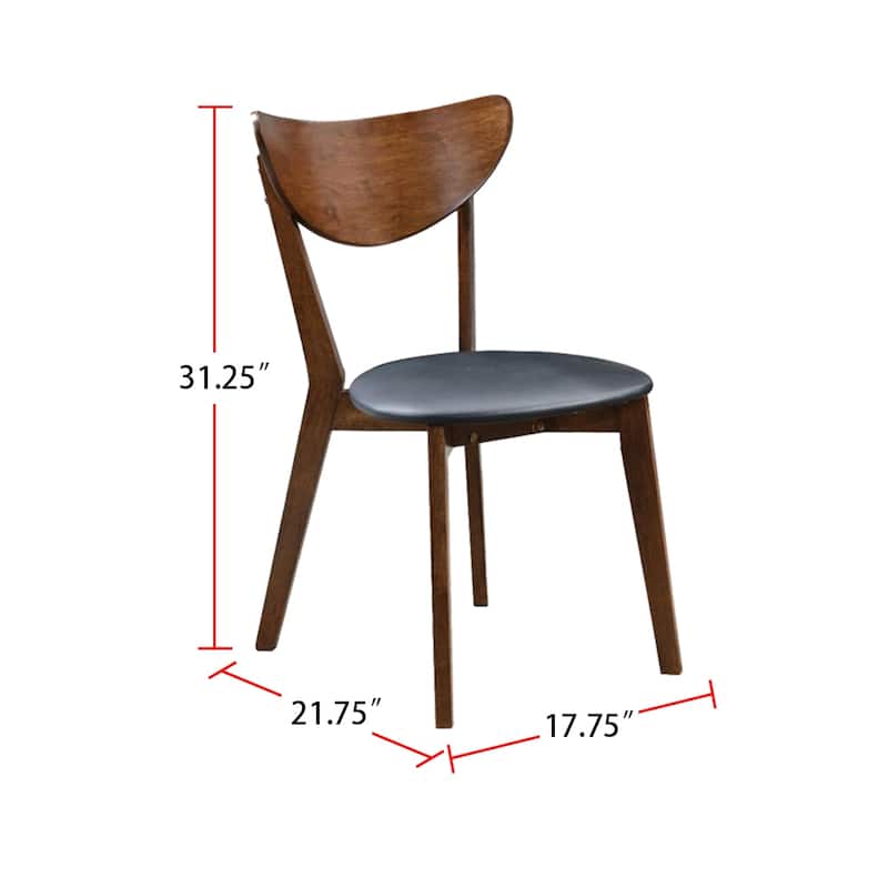 Set of 2 Dining Chairs in Walnut and Black