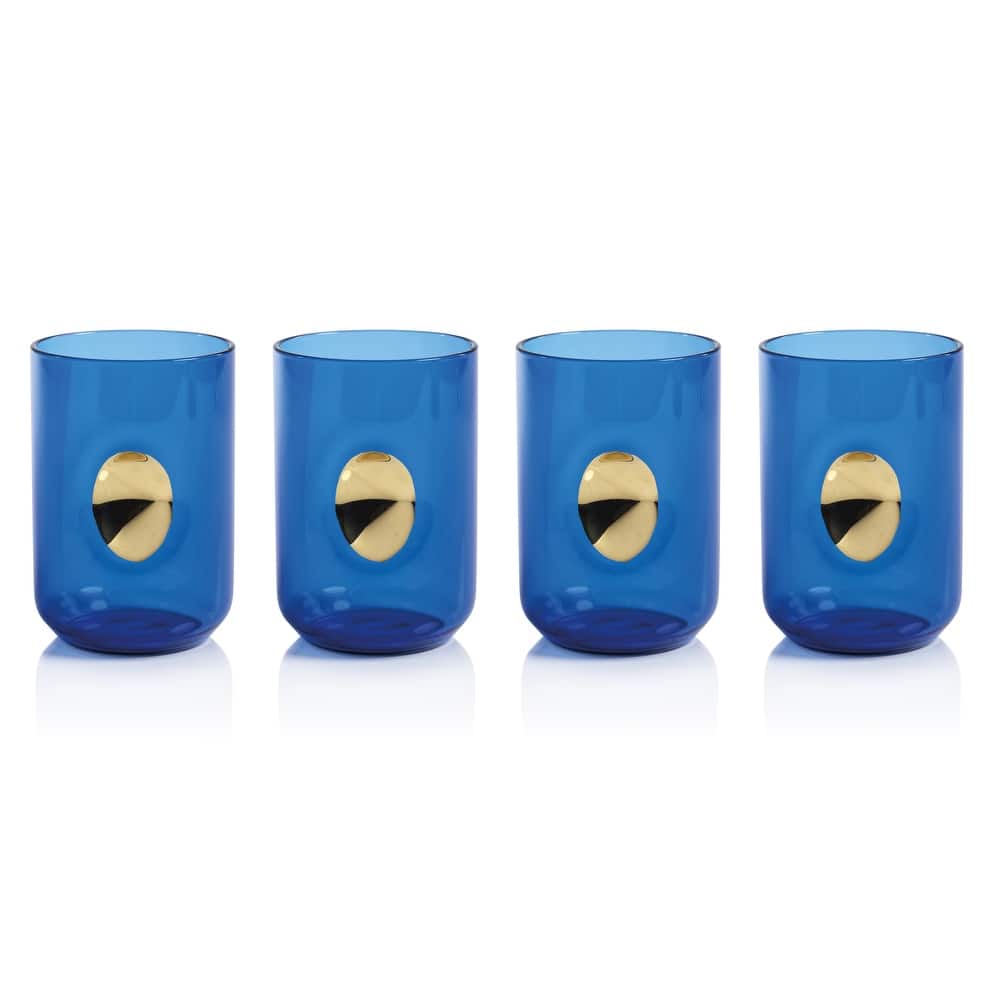 Ambrosi Tumblers with Gold Accent, Set of 4