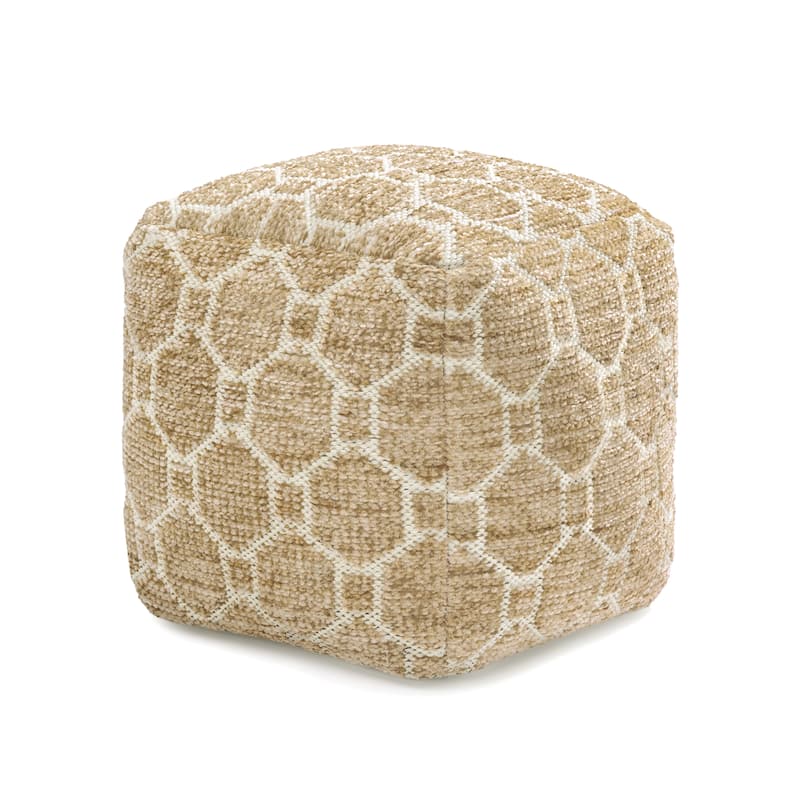 Jani 20-inch Ottoman Pouf - Handcrafted Handmade Ottoman for Seating, Footrest, Home Decor for Living Room, Bedroom