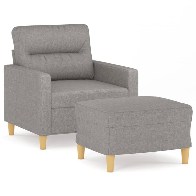 vidaXL Sofa with Footstool Dark/Light Gray multi size Fabric