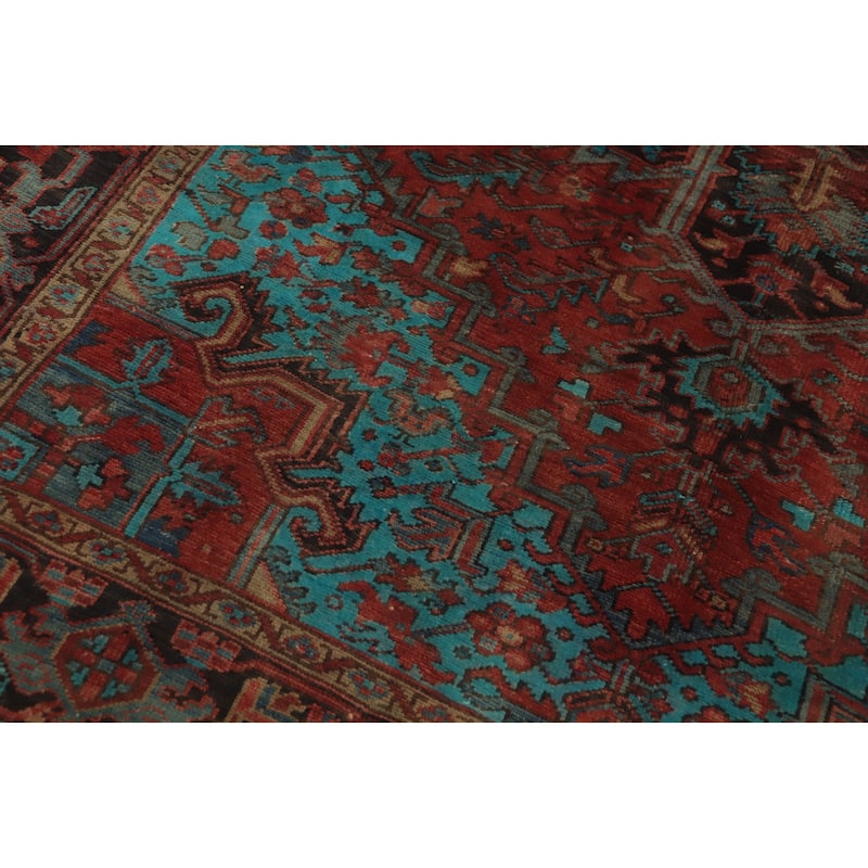 Hand Knotted Oriental 100% Wool Carpet Traditional Medallion Oranges & Rust Heriz Area Rug - 10' 10'' X 6' 10''