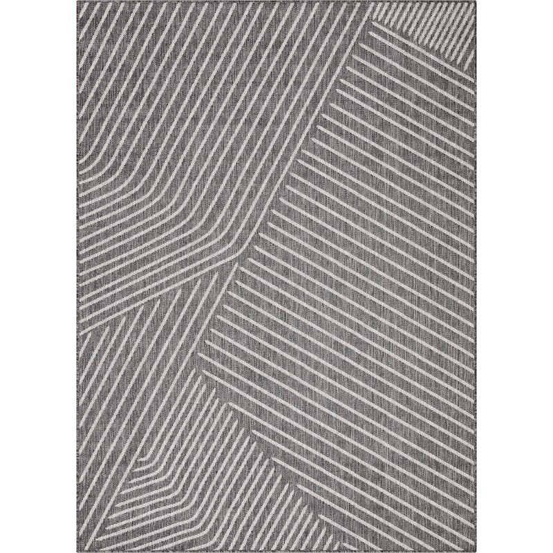 Well Woven Medusa Linden Indoor Outdoor Striped Modern Area Rug