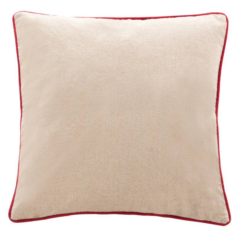 SAFAVIEH Holiday Kontxesi Merry Merry Green/Red/Beige Decorative Pillow