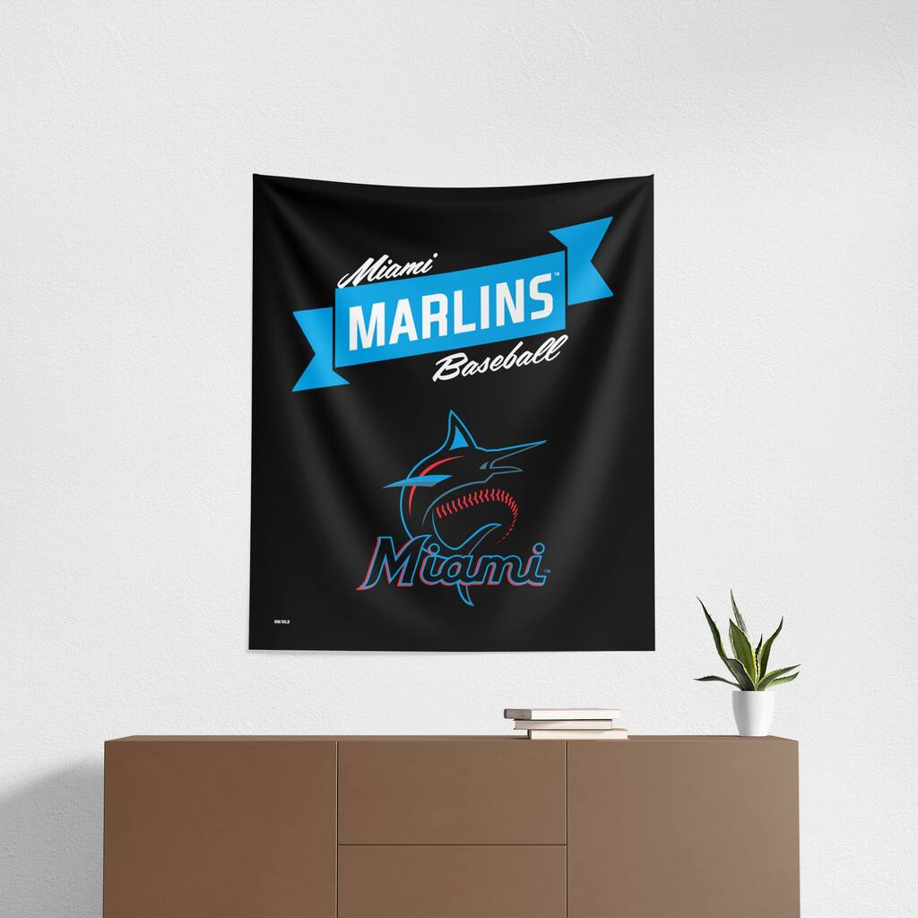 MLB Premium Marlins Printed Wall Hanging - 34"x40"