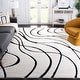 preview thumbnail 6 of 14, SAFAVIEH Florida Shag Sigtraud Abstract Waves 1.2-inch Thick Rug