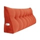 preview thumbnail 77 of 182, WOWMAX Large Reading Wedge Headboard Pillow for Bed Rest Back Support King - Polyester Orange