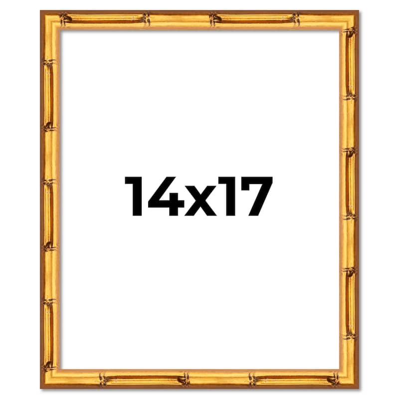 14x17 Frame Gold Bamboo Solid Wood Picture Frame | 1 Inch Moulding