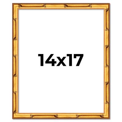 14x17 Frame Gold Bamboo Solid Wood Picture Frame | 1 Inch Moulding