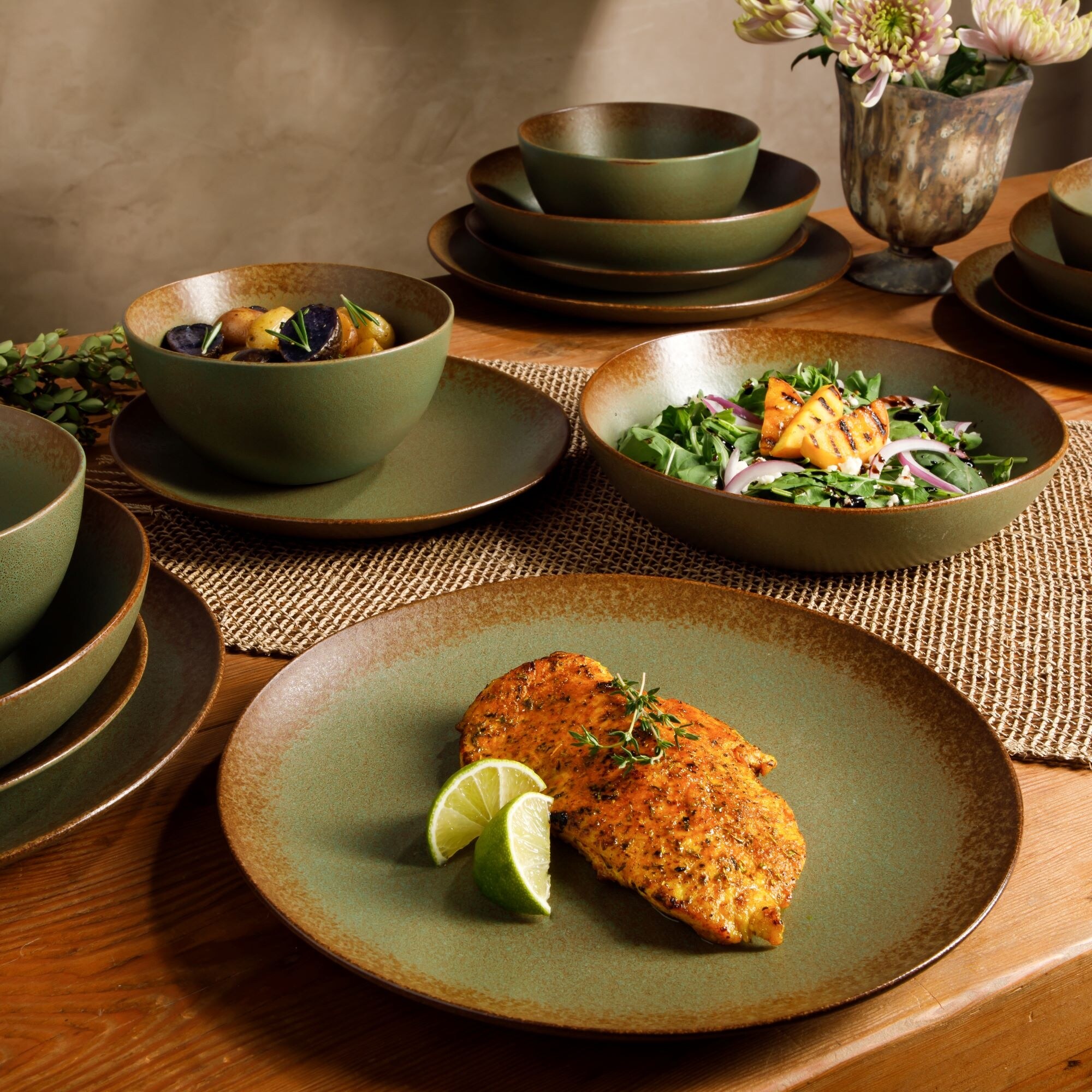 Double bowl dinnerware sets top