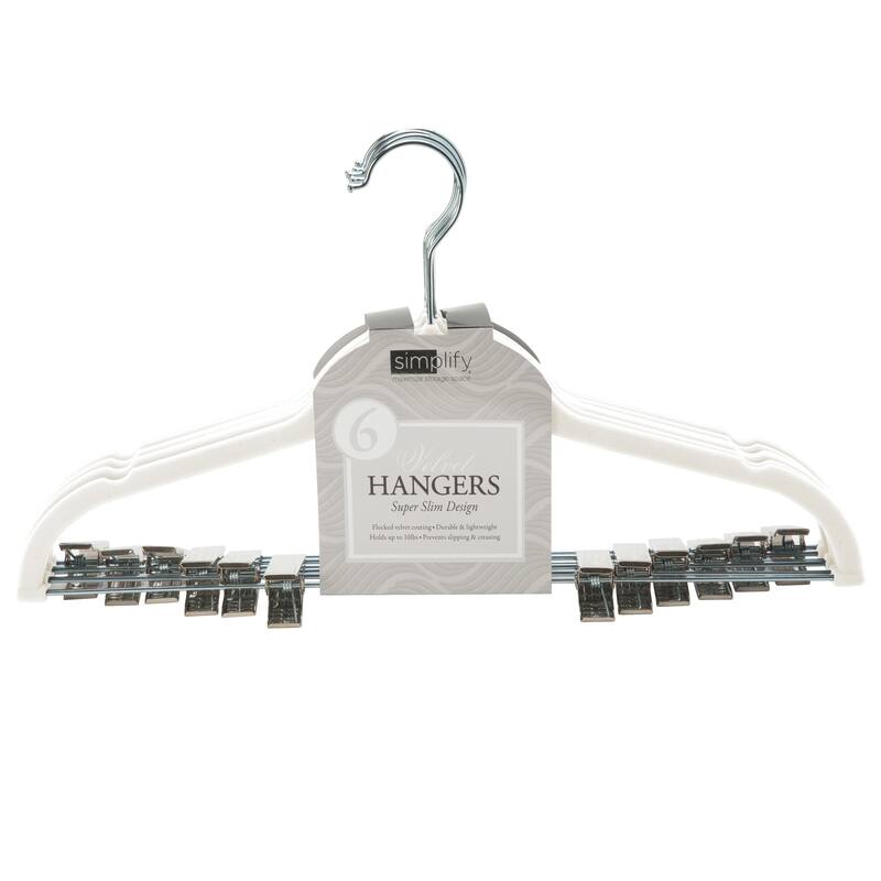 Simplify 24 Pack Velvet Hangers with Clips