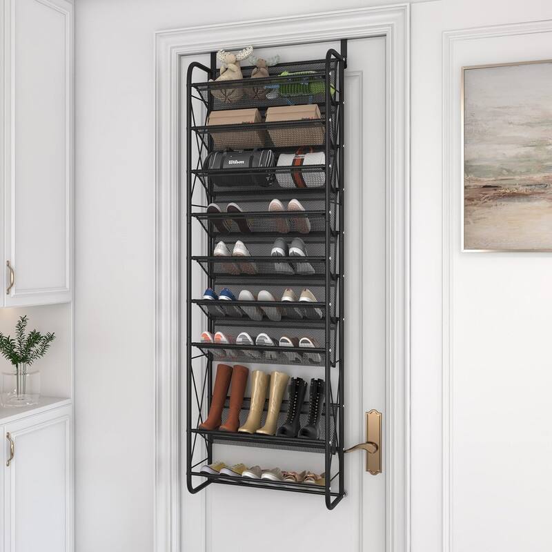 10 Tier Over The Door Shoe Organizer